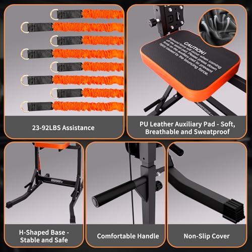 ONETWOFIT Power Tower Pull Up Bar Station Assistive Trainer, Multi-Function Adjustable Height Dip Station for Home Gym Wor...