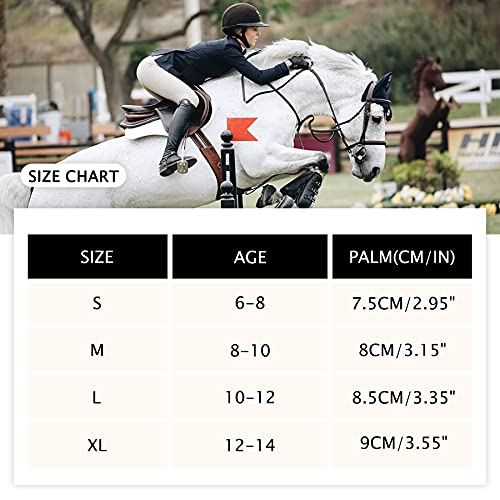 Amoy Kids Horse Riding Gloves Breathable Children Equestrian Horseback Anti-Slipping Boys & Girls Youth Outdoor Biking Cyc...