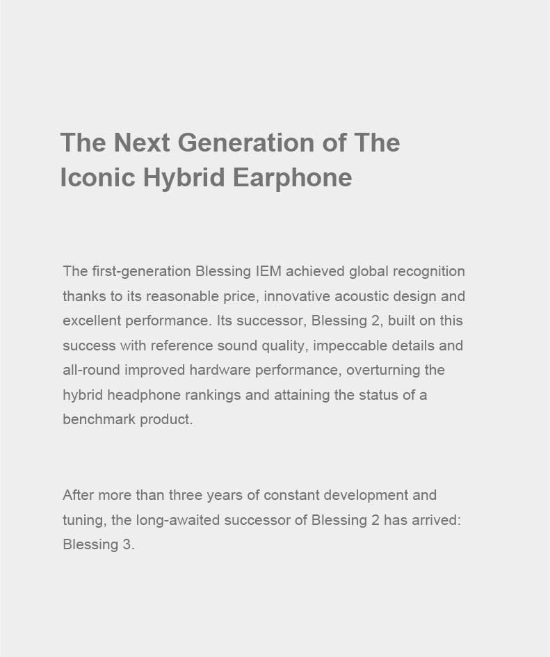 Moondrop Blessing 3 in-Ear Earphones 2DD+4BA Hybrid Triple-Range Frequency Division in-Ear Monitors 0.78-2pin IEM Earbuds