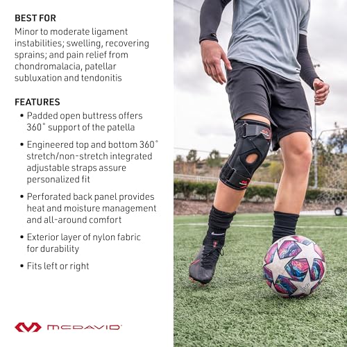 McDavid Knee Brace Support with Side Stays, Compression Knee Sleeve & Cross Straps for Patellar Tendon Support, Tendoniti...