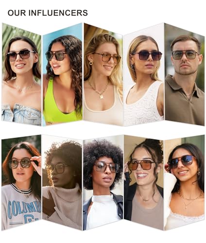 SOJOS Trendy Vintage Aviator Square Sunglasses For Womens Mens Retro 70s UV400 Women Sun Glasses SJ2327