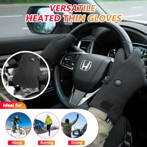 Hinsole Heated Gloves for Men Women, Upgraded Rechargeable Winter Work Sports Gloves, Touchscreen-Friendly, Rapid Heat