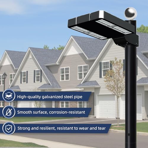 Xhmeishan Street Light Pole 20Ft, Street Light Poles for Outdoor Lighting,Solar Pole Accessory for Street, Suitable for Ba...