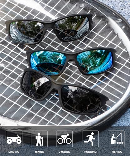 OUKEMAX Polarized Sunglasses Men, Sports Sun Glasses Womens UV400 Protection for Fishing Running Driving