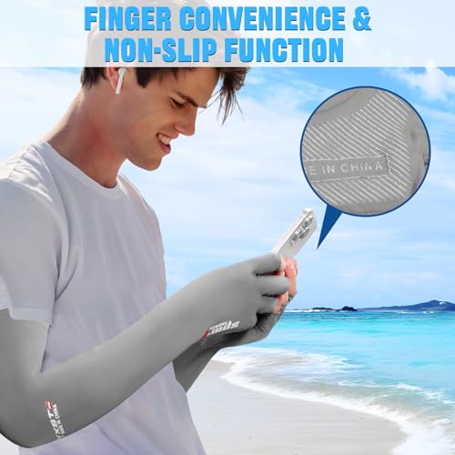 Qeedy UV Protection Gloves - Non Slip Sunblock Gloves for Summer Outdoor Fishing & Driving
