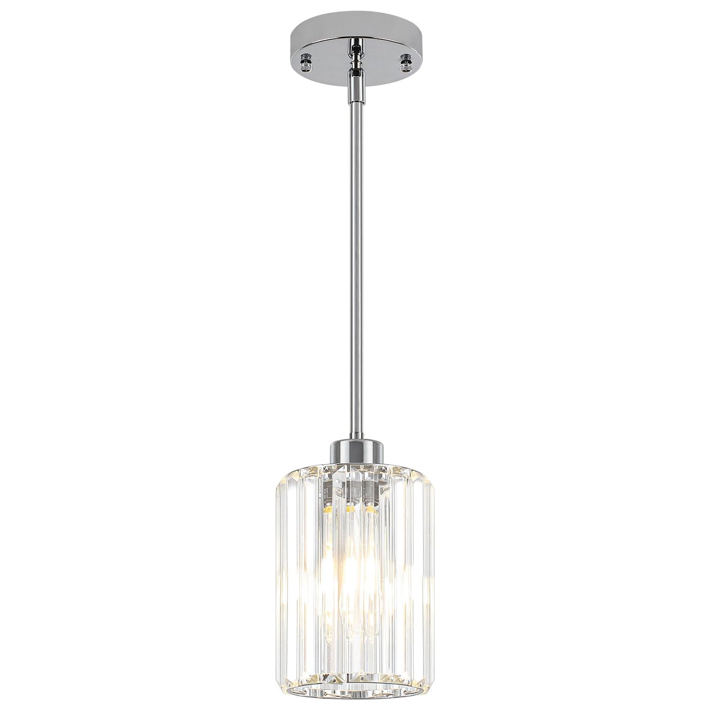 Zsmihdoh Chrome Pendant Lights  Modern Crystal Pendant Lighting For Kitchen Island  Mini Kitchen Chandeliers Hanging Pendant Lights For Bedroom Dining Room Hallway