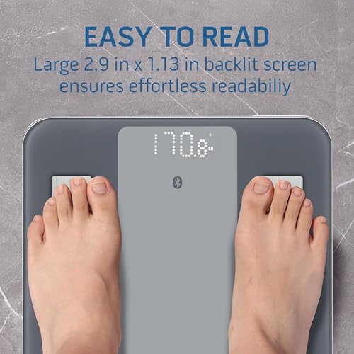 Health o meter Bluetooth Digital Bathroom Scale with Smart Connectivity BMI & Body Fat Tracking 440 lb Capacity for Multip...
