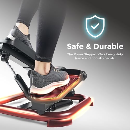 Sunny Health & Fitness 2-in-1 Premium Power Stepper with 400lbs Weight Capacity and Resistance Bands, Low-Impact Cardio, S...
