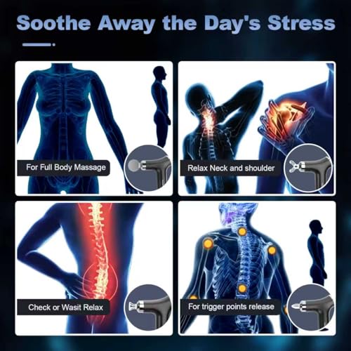 patpaw Detachable Deep Tissue Massage Gun with Extendable Handle, 12-Speed Percussion Back Massager for Hard to Reach Shou...