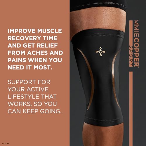 Tommie Copper Knee Compression Sleeve (S/M, Black), 15-20 mmHg, 4D Stretch & Non-Slip Fit for Targeted Support, Patented C...