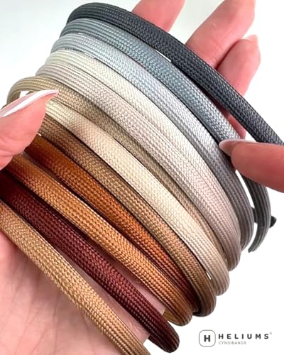 Heliums Thin Headbands - 8mm Skinny Headband for Women, 4 Count, Comfortable Narrow Hair Bands Blend with Hair Color (Dark...