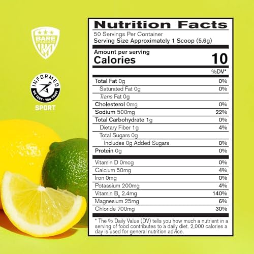 BARE PERFORMANCE NUTRITION BPN Electrolytes Hydration Drink Mix | Sugar Free Electrolyte Powder | 500mg Sodium per Serving...