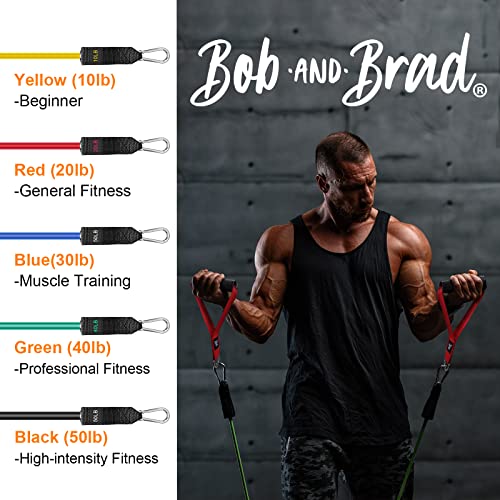 BOB AND BRAD Resistance Bands Set, Stackable Up to 125-150 lbs Workout Bands with Handles, Door Anchor & Ankle Straps - He...