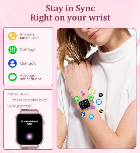 1.83'' Smart Watch for Women with Bluetooth Call (Answer/Dial), Activity Fitness Tracker with 100+ Sport Modes Heart Rate/...