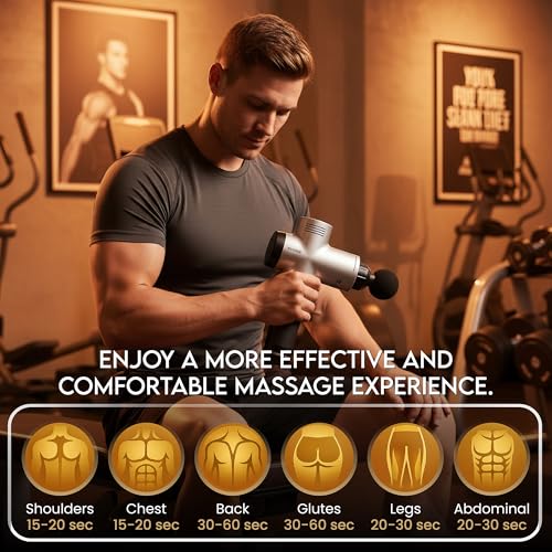 Reserve Gifts Co. Massage Gun Gift with Carrying Case - Deep Tissue Back Massager for Pain Relief with 6 Percussion Relaxa...
