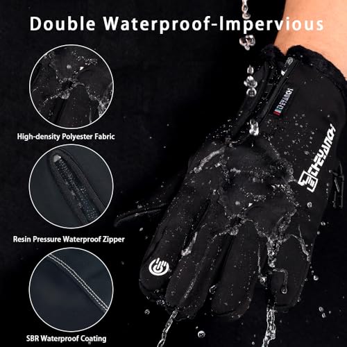 ANJMEICH -10℉ Waterproof Winter Gloves for Men & Women, Breathable Thermal Gloves, 5-Layer Touch Screen Cold Weather Glove...