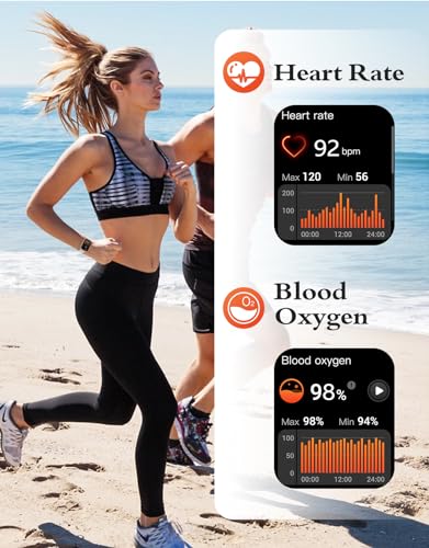 RUIMEN Smart Watches for Women Men (Answer/Make Calls, 2 Bands Included), 1.8" Smartwatch for iOS/Android Phones, Fitness ...