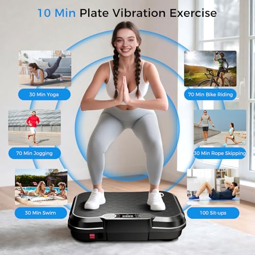 AoraPulse Vibration Plate Exercise Machine, Vibration Plate for Lymphatic Drainage Weight Loss, 400 Lbs Capacity Full Body...