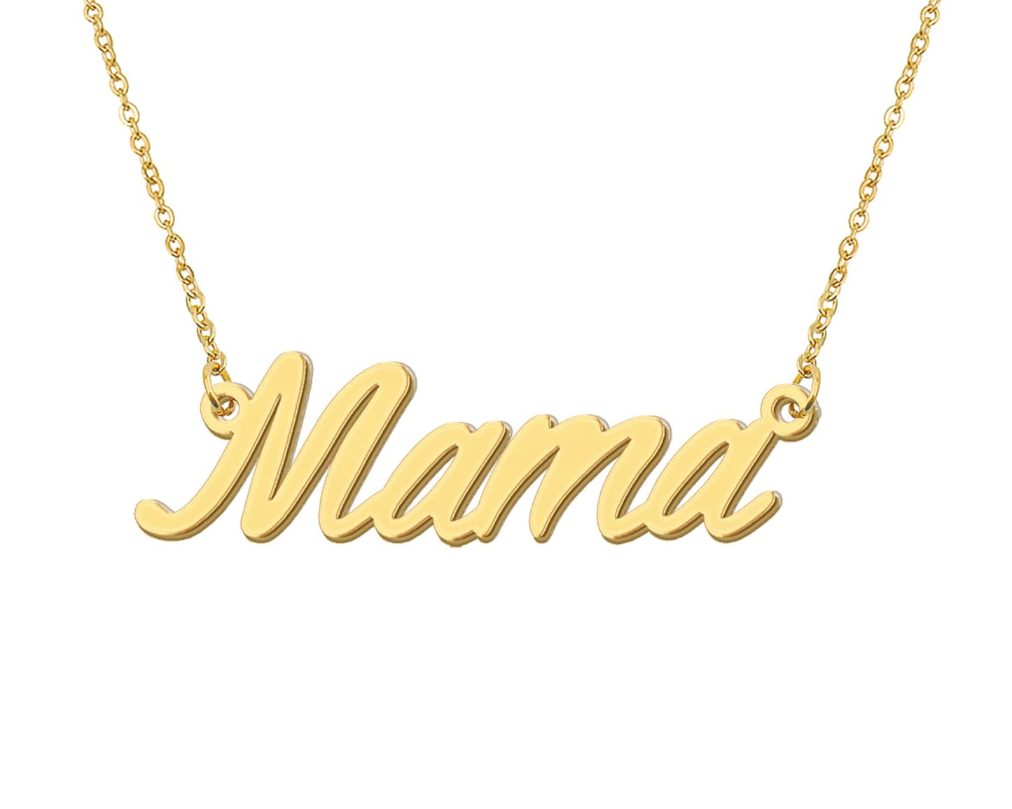 Aoloshow 18k Gold Plated Name Initial Necklace Womens Message Word Mama Best Friends Stainless Steel Jewelry for Christmas