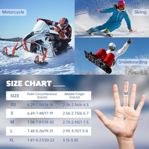 Yidomto Ski Gloves for Men Women Kids - Waterproof Thermal Winter Snow Gloves, Touchscreen Compatible for Skiing, Snowboar...