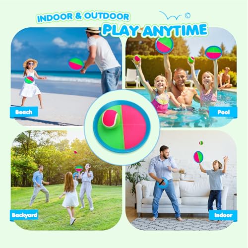 Toss and Catch Ball Set Upgraded - Kids Toys Beach Toys Baseball Games - Sturdy & Water-Resistant Great for Outdoor Pool Y...