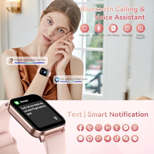 Smart Watch, 1.85" HD Smartwatch for Men Women (Answer/Make Calls), Fitness Watch with Heart Rate/Sleep/IP68 Waterproof/12...