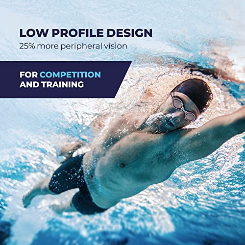 Proswims Anti-Fog Racing Swimming Goggles with Bungee Strap, Hard Case and Bonus Swim Goggles Microfiber Cleaning Cloth