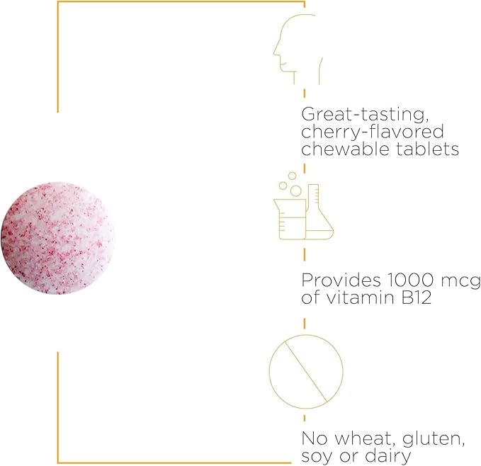 Integrative Therapeutics B-12 Active, Vitamin B12, Supports Nerve Function*, Cherry Flavored, 30 Chewable Tablets - 2 Pack