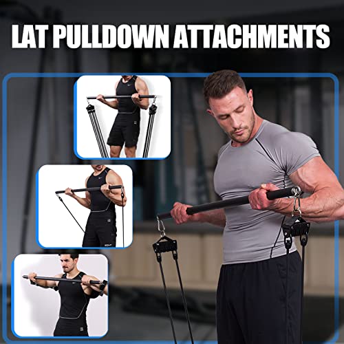 KORIKAHM Non-Detachable LAT Pull Down Bar Cable Attachments for Gym, LAT Pulldown Attachments, Straight Bar, Resistance Ba...