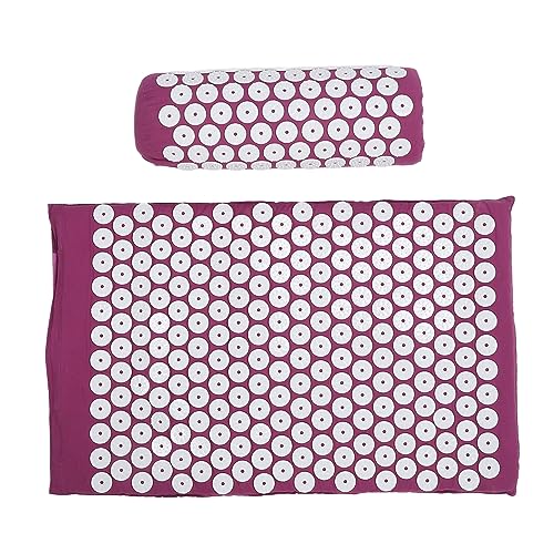ZJchao Acupressure Mat Set, Muscle Relaxation Stress Reduction Acupuncture Pillow and Mat Kit Point for Sleeping Aid & Rec...