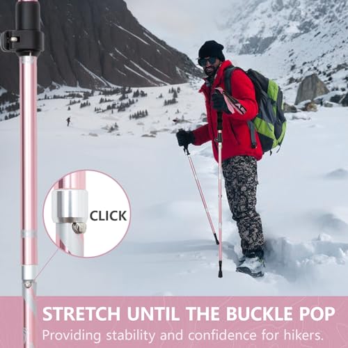 BISINNA Hiking Poles Collapsible Trekking Poles Aluminum Alloy Hiking Sticks 2 pc Lightweight Adjustable Folding Stick for...