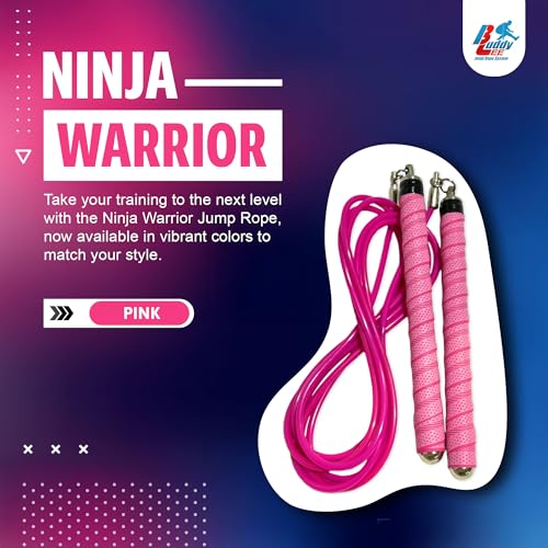 Buddy Lee Ninja Warrior Jump Rope – Adjustable Speed Rope for Fitness, HIIT, CrossFit & Boxing – Tangle-Free with Precisio...