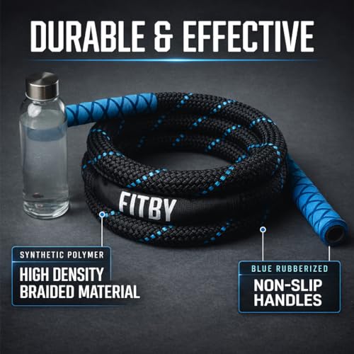 Weighted Jump Rope - 2.9lbs, 9.9 Feet Long Jump Ropes for Fitness, Home Workout Rope, Skipping Rope for Exercise, Total Bo...