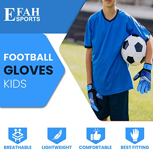 EFAH SPORTS Soccer Goalkeeper Gloves for Kids Boys Children Youth Football Goalie Gloves with Strong Grips