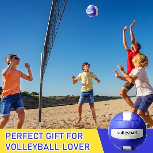 Soulchen 4 Pack Volleyball Official Size 5 Soft Official Volleyballs Kits with Pump Needles Mesh Bag Beginners Training Eq...