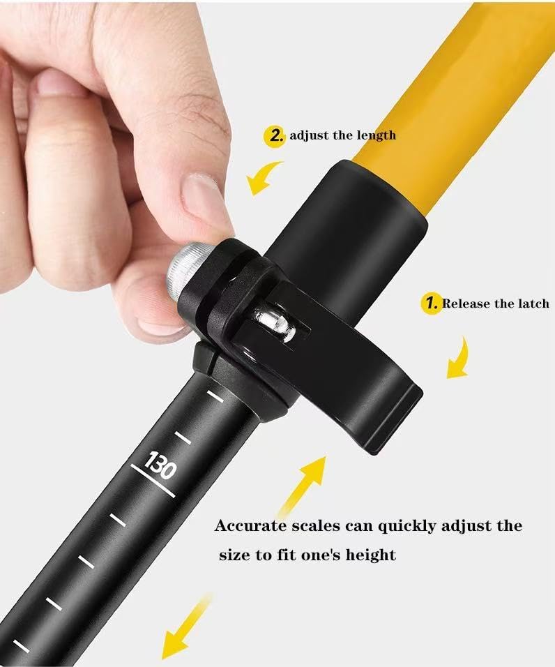 Lightweight Aluminum Collapsible Trekking Pole, Adjustable 7075 Walking Stick for Hiking, Travel & Outdoor Adventures, Qui...