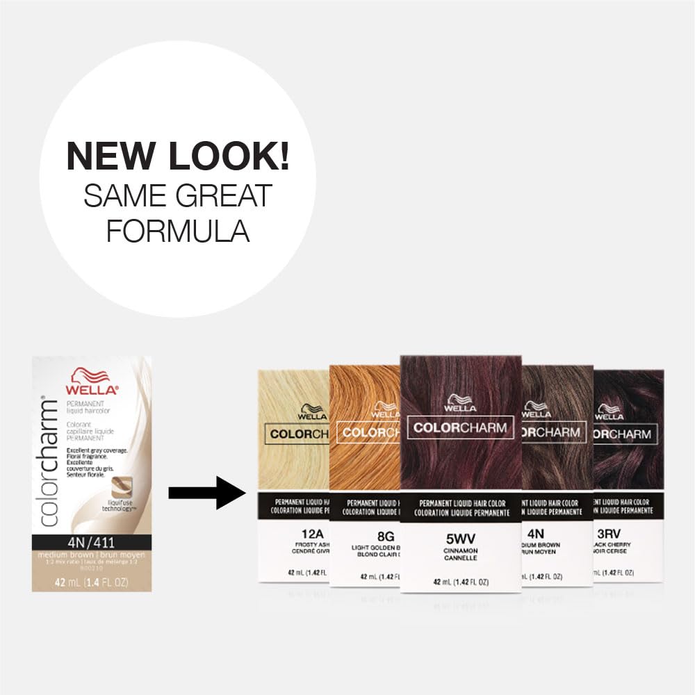 COLORCHARM Permanent Liquid Hair Color for Gray Coverage| 5RG Light Auburn | 1.4 Fl Oz