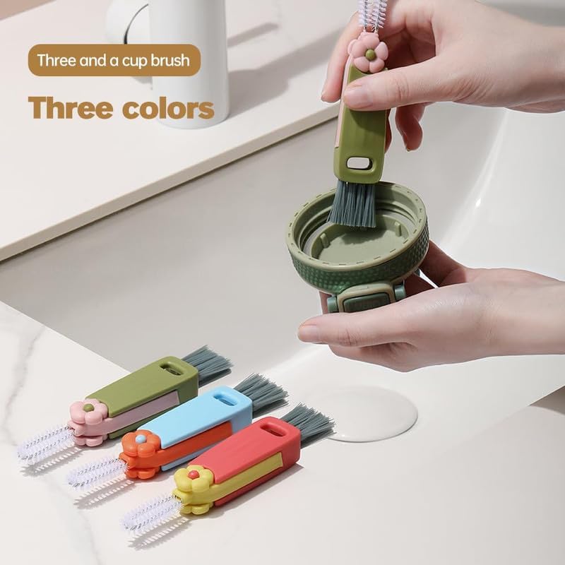 3 in 1 Cup Lid Gap Cleaning Brush, Multifunctional Bottle Brush, Cup Lid Gap Cleaner, Home Kitchen Crevice Cleaning Brush Tools (3PCS)