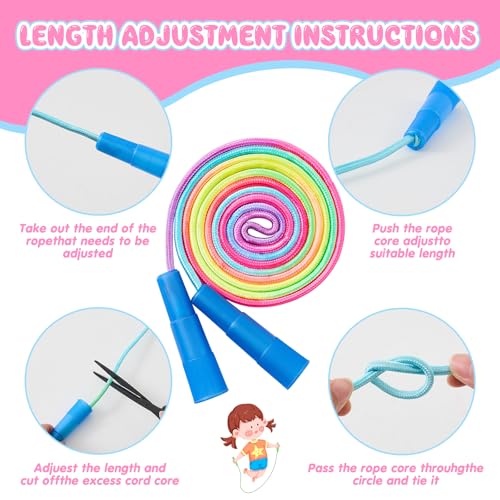 Silipull 8 Pcs Toy Hoop and Jump Rope Set for Kids Include 4 Skipping Rope and 4 Detachable Weight Size Hoop Gymnastic Fit...