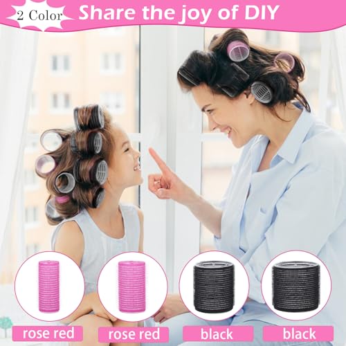 50Piece Hair Rollers Set, Self-Grip Rollers Hair Curlers for Long Medium Short Hair, 4 Sizes of Hair Rolls(6 Jumbo + 6 Lar...