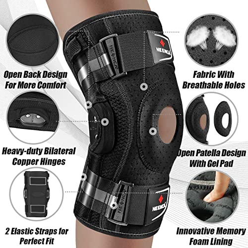 NEENCA Professional Knee Brace for Knee Pain, Adjustable Hinged Knee Support with Removable Side Stabilizers, Strong Stabi...