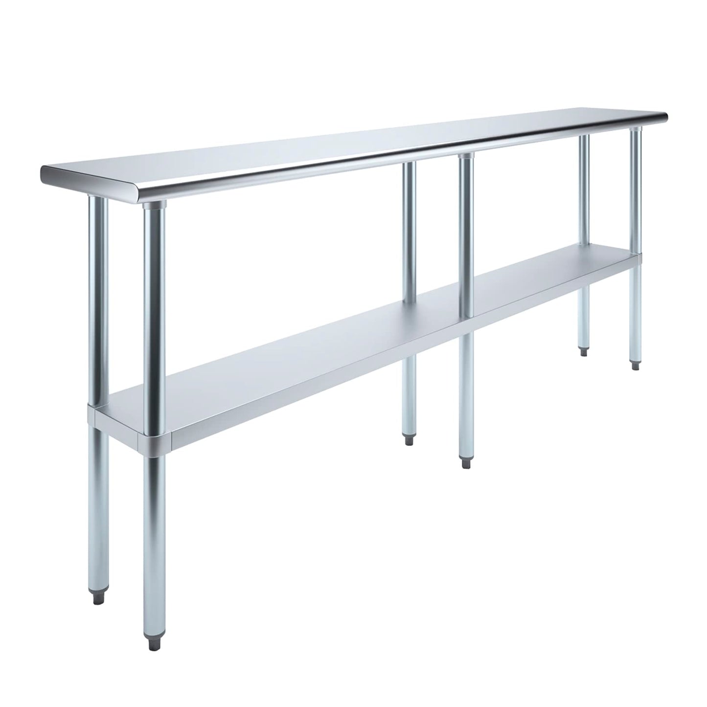 AmGood 14 in. x 84 in. Stainless Steel Work Table | Metal Kitchen Food Prep Table | NSF