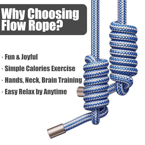 Flow Rope Exercise Jump Rope – 1.5lb Weighted Flow Jump Rope for Cardio, Boxing, HIIT & Upper Body Fitness – Adjustable Do...