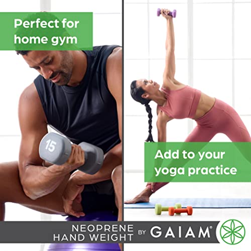 Gaiam Dumbbell Hand Weight (Sold in Singles) - Neoprene Coated Exercise & Fitness Dumbbell for Home Gym Workouts and Stren...