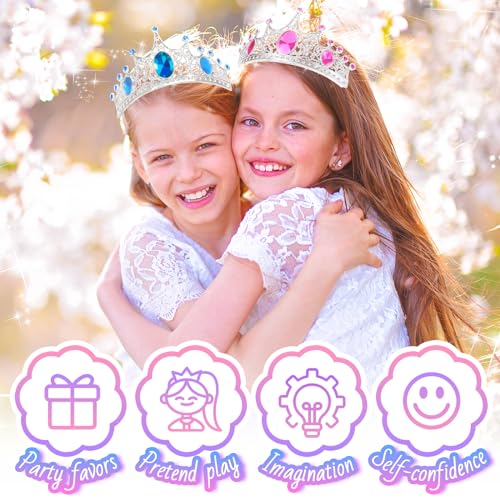 NINAOR Party Favors Princess Crowns for Little Girls, 16Pcs Princess Dress Up Tiaras for Kids Jewelry Cosplay Accessories,...
