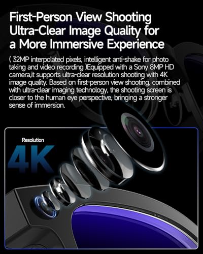 MNVOEQ Smart Glasses with Camera 4K, Video Recording.Bluetooth for Men & Women -Hands-Free Recording Glasses with Audio, A...