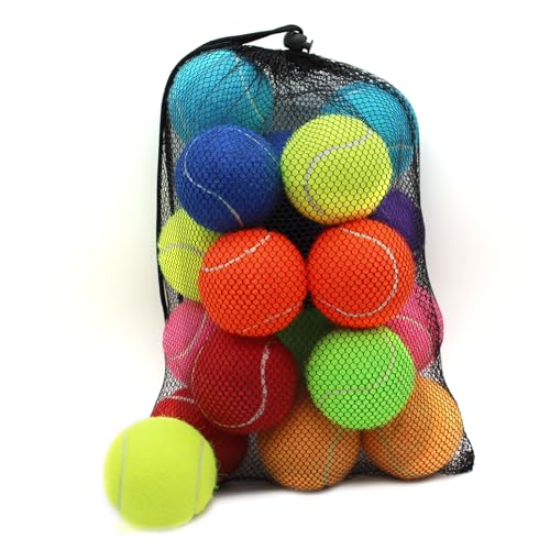 ZHUOKECE Tennis Balls, 18 Pack Training Tennis Balls Practice Balls with Mesh Bag for Easy Transport, Pet Dog Playing Ball...