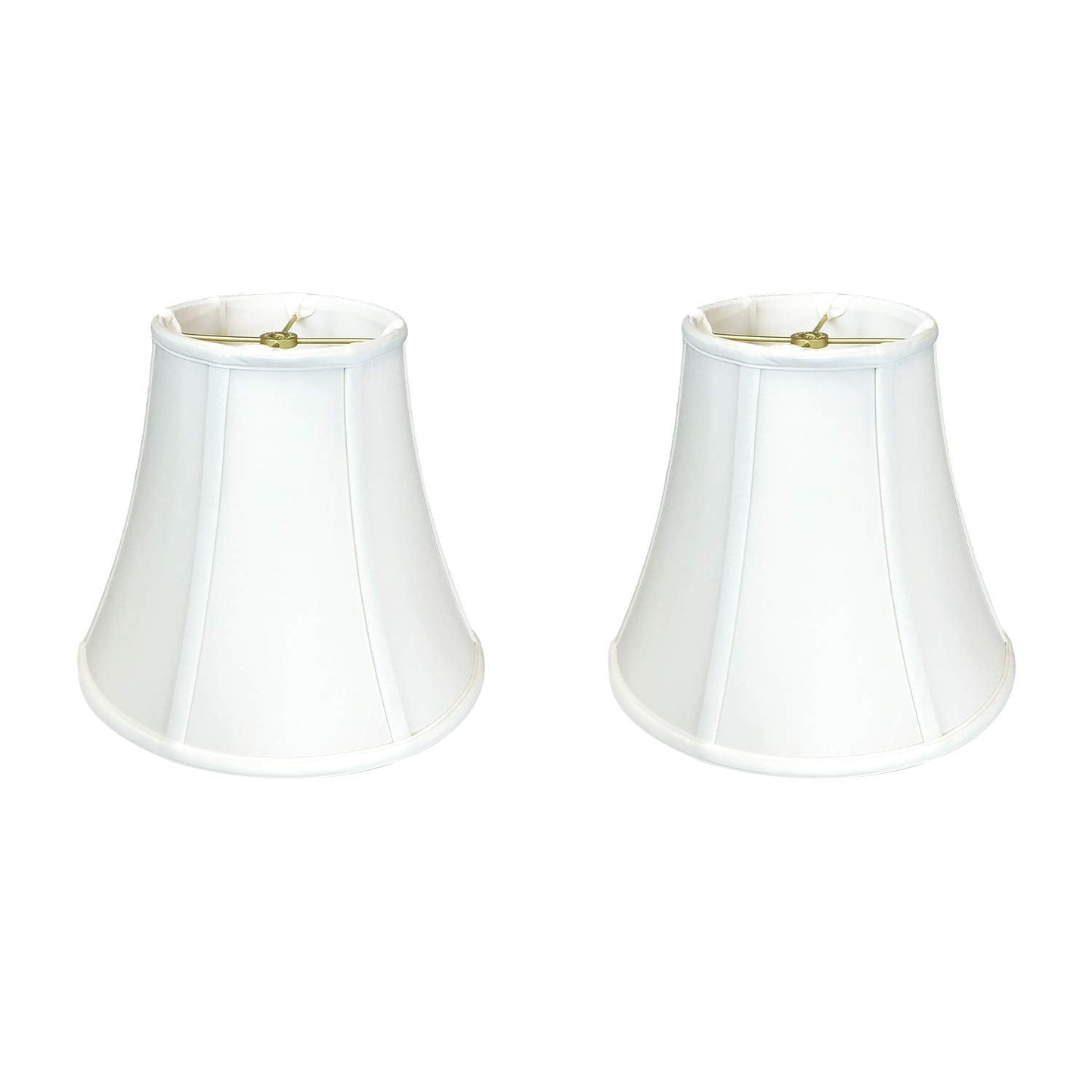Royal Designs, Inc. True Bell Basic Lamp Shade, 4in x 8in x 7.25in, Faux Silk, White, 2-Pack, Model BSO-704-8WH
