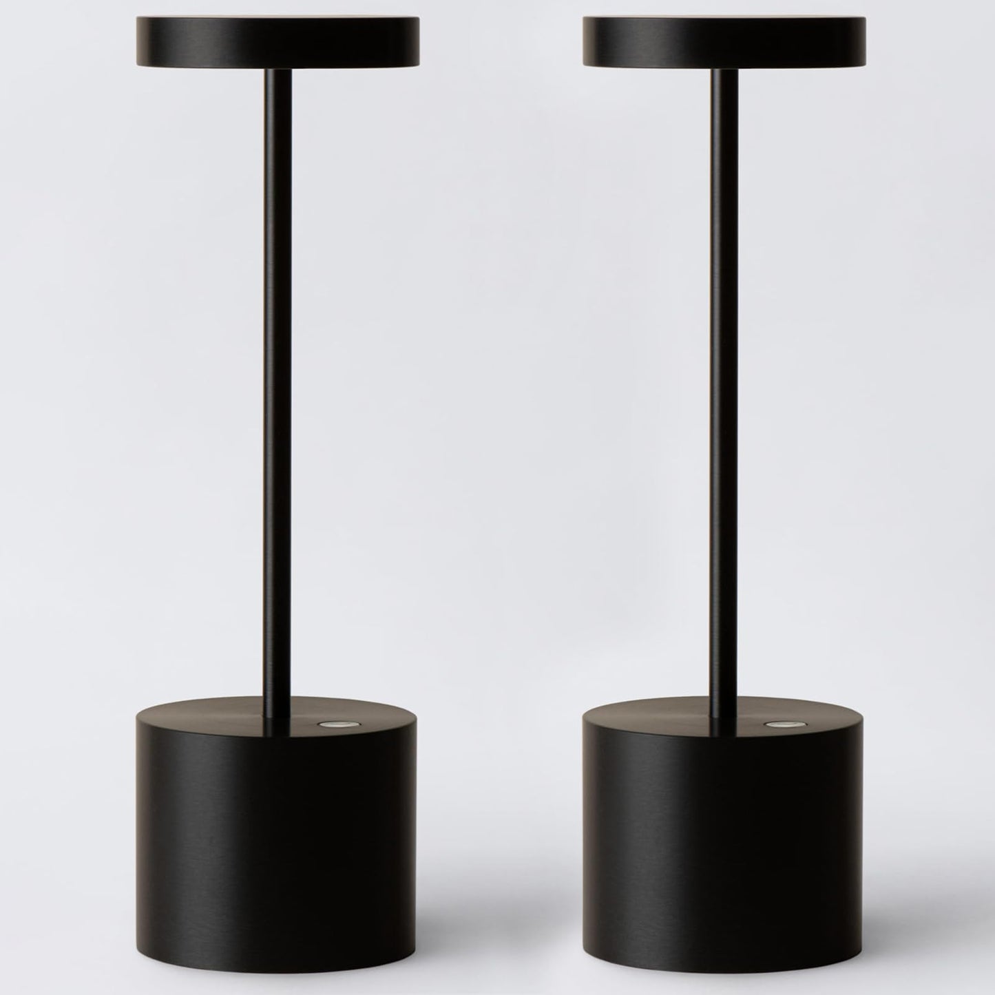 Barryca Cordless LED Table Lamp, Rechargeable, USB 5000mAh Battery, Dimmable, 2Pack, Black