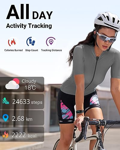 Amzhero Health Fitness Tracker with 24/7 Heart Rate, Blood Oxygen, Blood Pressure, Sleep Tracker, 5ATM Waterproof Activity...